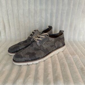 Trask Camo Perforated Leather Oxford Sneakers Gray Lace Up Shoes Size 8.5